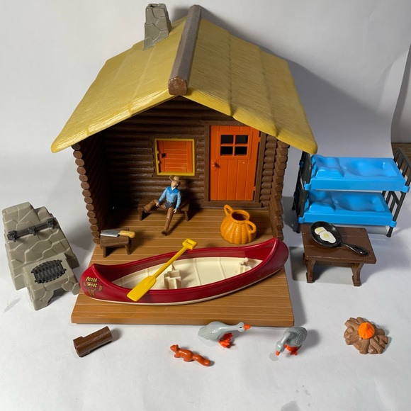 Vintage Geobra Playmobil 3826 Rare Sportsman’s Fishing Cabin